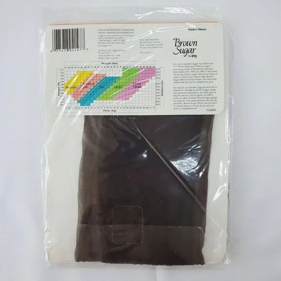 Leggs Brown Sugar Ultra Ultra Sheer Regular Pantyhose Tall Jet Brown Sandalfoot - Picture 6 of 6
